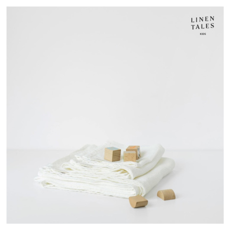 Biela ľanová detská osuška 45x90 cm - Linen Tales