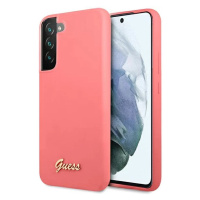 Kryt Guess S22+  fuchsia hardcase Silicone Script Metal Logo (GUHCS22MLSLMGFU)