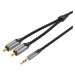Kábel 2xRCA cable (Cinch) jack to 3.5mm Vention BCNBJ 5m (grey)
