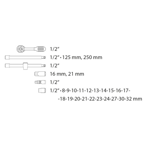 Sada gola 27D 1/2"