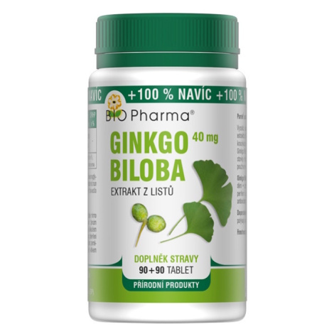BIO PHARMA Ginkgo Biloba extrakt 40 mg 90+90 tabliet
