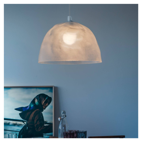 Foscarini Bump závesná lampa biela s efektom mrazu