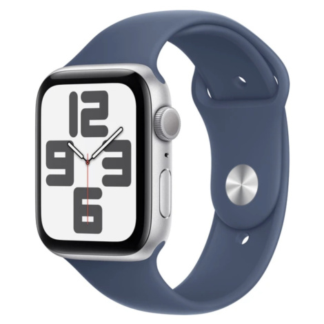 APPLE Watch SE GPS 44mm Silver Aluminium Case with Denim Sport Band - M/L