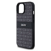 DKNY PU Leather Repeat Pattern Tonal Stripe Zadný Kryt pre iPhone 15 Black