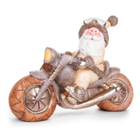 Dekorácia MagicHome Vianoce, Santa na motorke, retro, keramika, 47x18,5x34 cm