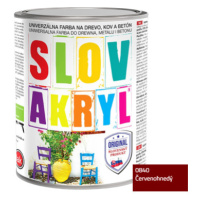 SLOVAKRYL - Univerzálna vodou riediteľná farba 0,75 kg 0840 - červenohnedá