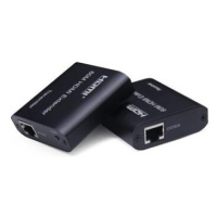 PremiumCord HDMI extender na 60m FULL HD 1080p cez jeden kábel Cat5e/6/6a/7, EDID nastavenia