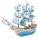 Dřevěné 3D puzzle Loď ze snu modré