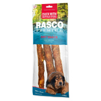 Pochúťka Rasco Premium byvolia koža obalená kačacím mäsom, tyčinky 3x250g