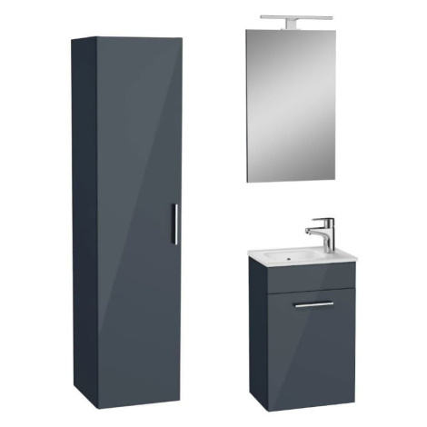 Kúpeľňová zostava s umývadlom vrátane umývadlovej batérie, vtoku a sifónu VitrA Mia antracit KSE