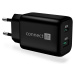 CONNECT IT Wanderer2 GaN nabíjací adaptér 1×USB-C + 1xUSB-A, 33W PD, ČIERNY