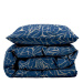Modré damaškové predĺžené obliečky na jednolôžko 140x220 cm Abstract leaves – Södahl