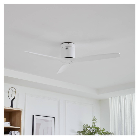 Stropný ventilátor Lucande Vindur, biely, DC, tichý, Ø 132 cm