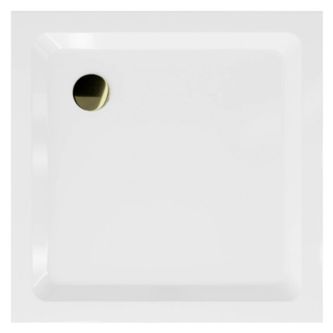 Sprchová vanička s černým sifonem 80 x 80 cm bílá MEXEN