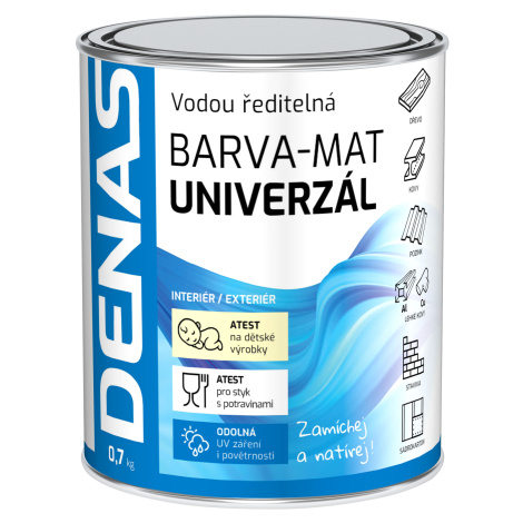 DENAS UNIVERZAL MAT - farba na kov a drevo 0,7 kg 0840 - červenohnedá