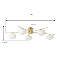 Stropné svietidlo Lindby Valisa, zlaté, 5 svetiel