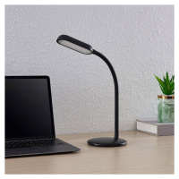Prios LED dobíjacia stolová lampa Opira, čierna, USB, dotykový stmievač