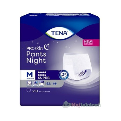 TENA Pants Night Super M naťahovacie inkontinenčné nohavičky na noc 10ks