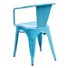 Stoličky Paris Arms modrá inšpirované Tolix