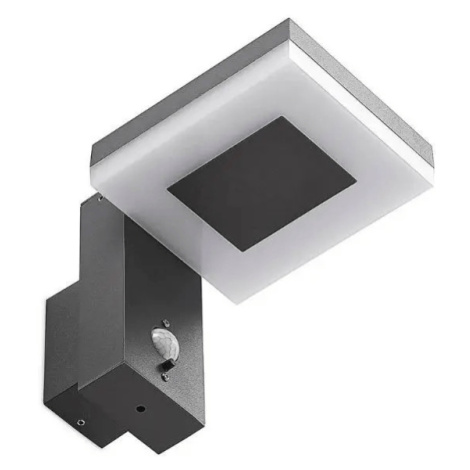 Solárne nástenné svietidlo 5,5W LED SMD s PIR senzorom štvorcový IP44 3000K VT-1147 ( V-TAC