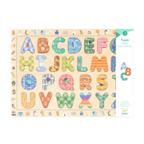 Vkladacie drevené puzzle abeceda - angličtina a francúzština DJECO