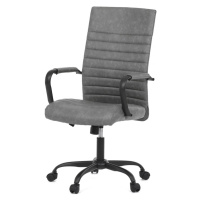 AUTRONIC KA-V306 GREY Kancelářská židle, šedá ekokůže, houpací mech, kolečka pro tvrdé podlahy, 