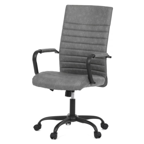 AUTRONIC KA-V306 GREY Kancelářská židle, šedá ekokůže, houpací mech, kolečka pro tvrdé podlahy, 