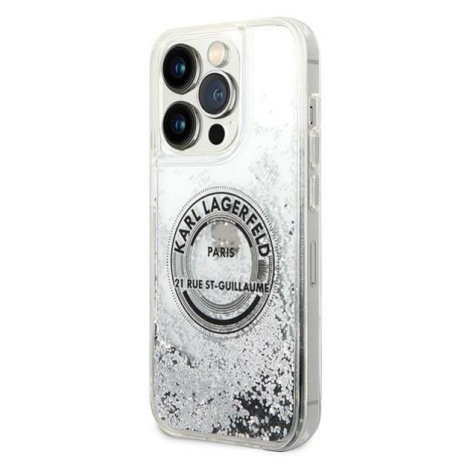 Plastové puzdro Karl Lagerfeld na Apple iPhone 14 Pro Max KLHCP14XLCRSGRS Liquid Glitter RSG str