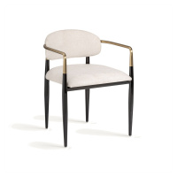 Estila Luxusná art-deco jedálenská stolička Marinna s čiernou konštrukciou so zlatými prvkami a 