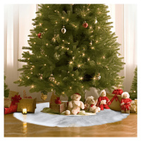 Umelá kožušina pod vianočný stromček, biela, 100x100, EBONO