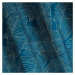 Modrý zamatový záves MUSA 2 s botanickým vzorom 140x250 cm