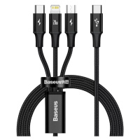 Kábel Baseus Rapid Series 3-in-1 cable USB-C For M+L+T 20W 1.5m Black (6953156204294)