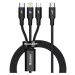 Kábel Baseus Rapid Series 3-in-1 cable USB-C For M+L+T 20W 1.5m Black (6953156204294)