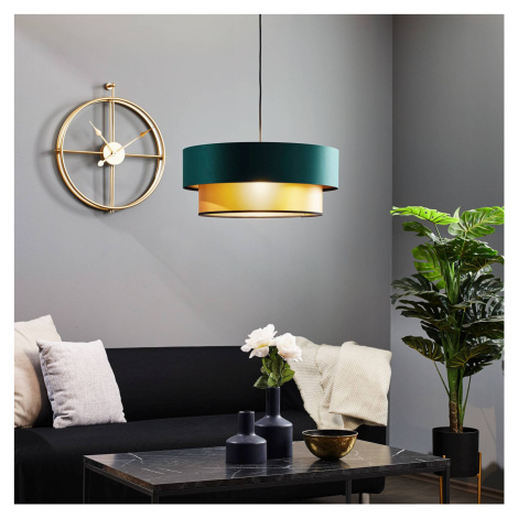 Závesná lampa Dorina, zelená/zlatá Ø 50 cm Maco Design