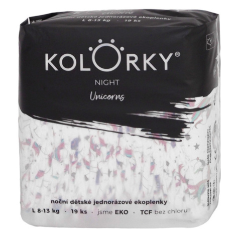 KOLORKY NIGHT Nočné jednorazové EKO plienky L (8-13 kg) 19 kusov