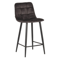 Antracitové zamatové barové stoličky v súprave 2 ks 94 cm Jelt – LABEL51