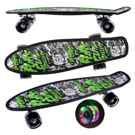mamido  Skateboard Fiszka 55 cm s LED svetelnými kolesami