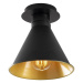 Stropné svietidlo v čiernej a zlatej farbe s kovovým tienidlom ø 20 cm Berceste – Opviq lights