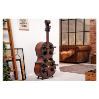 Estila Masívna štýlová vinotéka Braley v tvare violončela hnedej farby s desiatimi priehradkami 