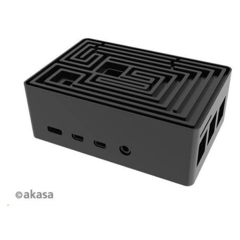 Puzdro AKASA Maze Pro, pre Raspberry Pi 4, hliník, čierne