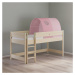 Vyvýšená posteľ s doplnkami fairy - dub světlý/ružová