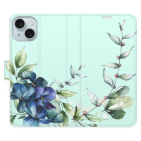 Flipové puzdro iSaprio - Blue Flowers - iPhone 15 Plus