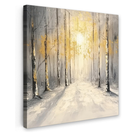 MuchoWow OBRAZ NA PLÁTNE Zima - Abstraktné - Sneh - Príroda - Slnko 20x20 cm