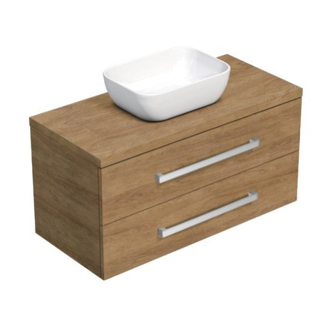 Kúpeľňová skrinka s krytom SAT Cube Way 100x71x46 cm dub Hickory CUBE461003DHSAT45