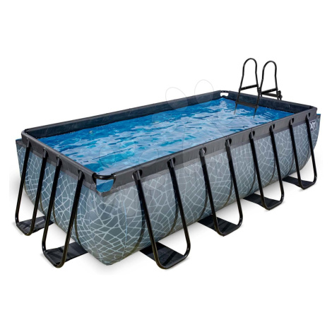 Bazén s pieskovou filtráciou Stone pool Exit Toys oceľová konštrukcia 400*200*100 cm šedý od 6 r