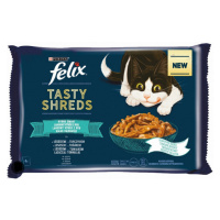 FELIX Tasty shreds cat Multipack losos&tuniak v šťave kapsičky pre mačky 4x80g