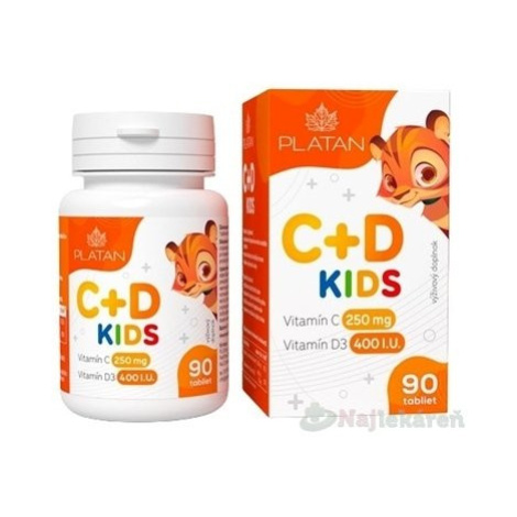 Platan Vitamín C+D Kids 90 tabliet