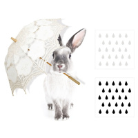 Dadaboom.sk Samolepka - zajačik Harry s dáždnikom - M
