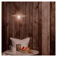 PR Home vonkajšia závesná lampa Lisen, hnedá, zástrčka, Ø 27 cm