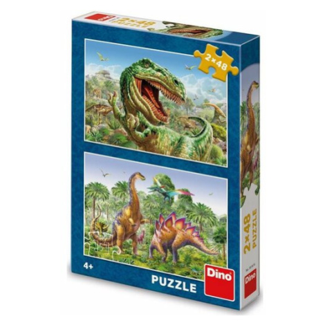 Dino Puzzle Súboj dinosaurov, 2x 48 dielikov